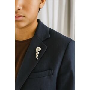 Vintage Marcel Kent Modernistic Brooch Mixed Metal Abstract Preowned 3” Sleek